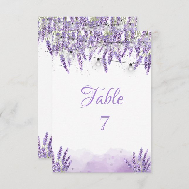 Invitation Aquarelle Lavander Éclairages E (Devant / Derrière)