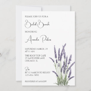 Invitation Aquarelle Lavender Floral Bridal Brunch