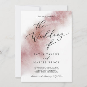 Invitation Aquarelle Laver Bourgogne Le Mariage De L'Invitati