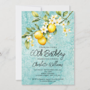 Invitation Aquarelle Lemon Thématique 60e anniversaire