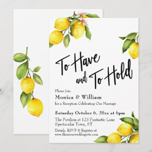 Invitation Aquarelle Lemons à avoir et tenir la typographie