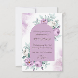 Invitation Aquarelle Lilac Roses Mariage Pois