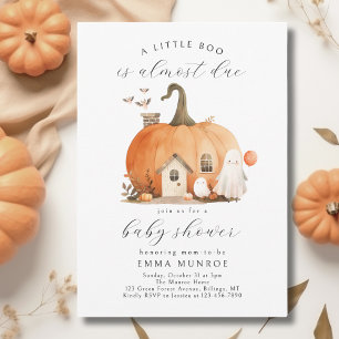 Invitation Aquarelle Little Boo est presque due Baby shower