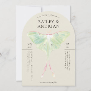 Invitation Aquarelle Luna Moth Mariage