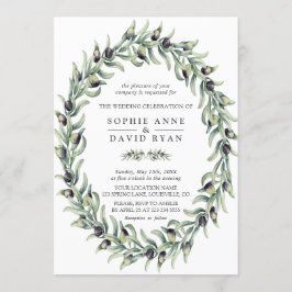 Invitation Aquarelle luxuriante Branches d'olive Mariage de c