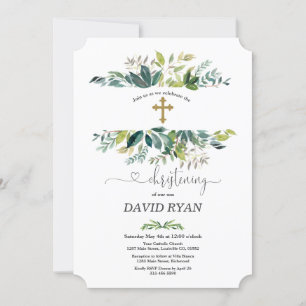 Invitation Aquarelle luxuriante Folithe Frame Gold Christenin