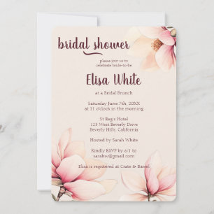 Invitation Aquarelle Magnolia Fête des mariées florale PERSON