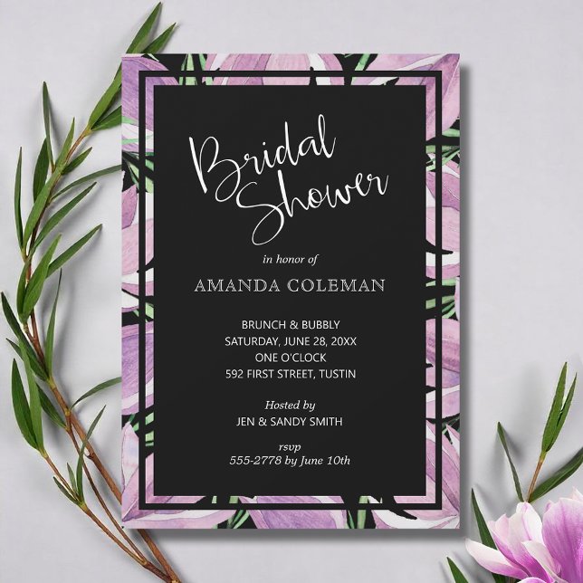 Invitation Aquarelle Magnolias Fête des mariées florale (Watercolor magnolia flowers bridal shower invitations - INSTANT DOWNLOAD and/or PRINTED or both!)
