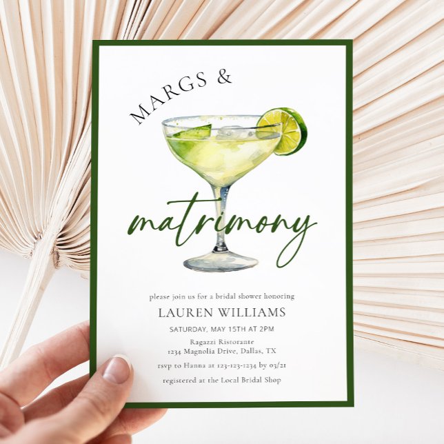 Invitation Aquarelle Margarita Cocktail & Fête des mariées de (Créateur téléchargé)