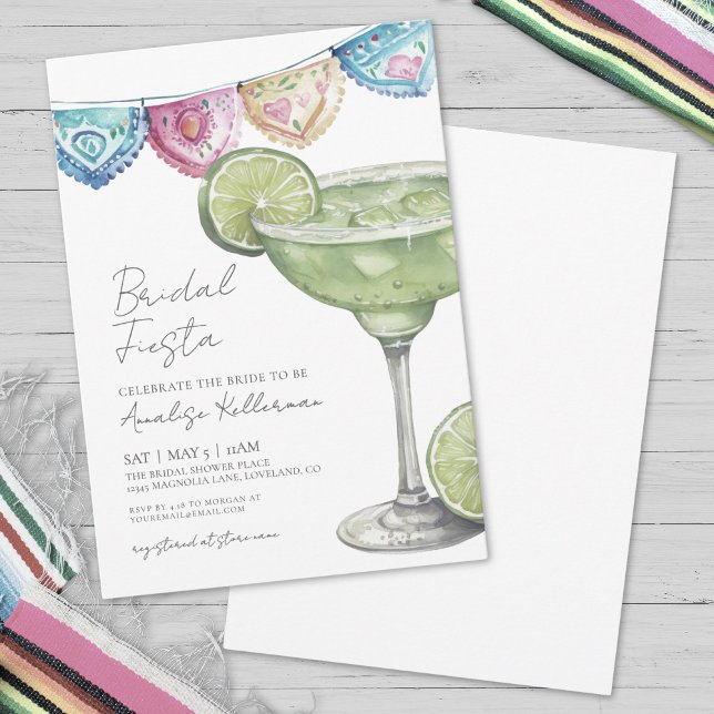 Invitation Aquarelle Margarita Fête des mariées (Watercolor Margarita Fiesta Bridal Shower Invitation)