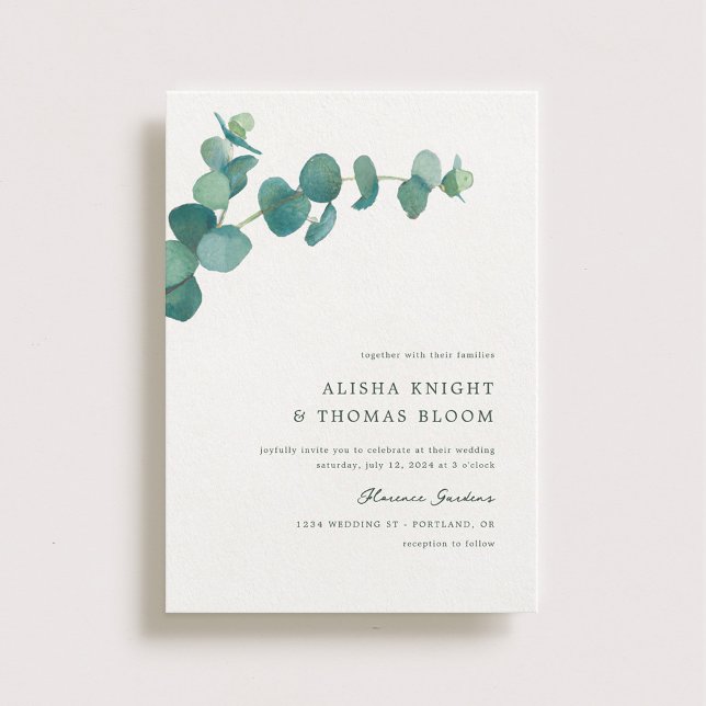 Invitation Aquarelle Mariage Adélaïde Eucalyptus (Créateur téléchargé)
