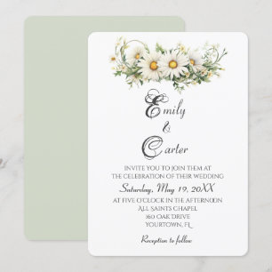 Invitation Aquarelle Mariage Blancs