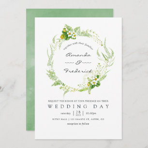 Invitation Aquarelle Mariage de verdure