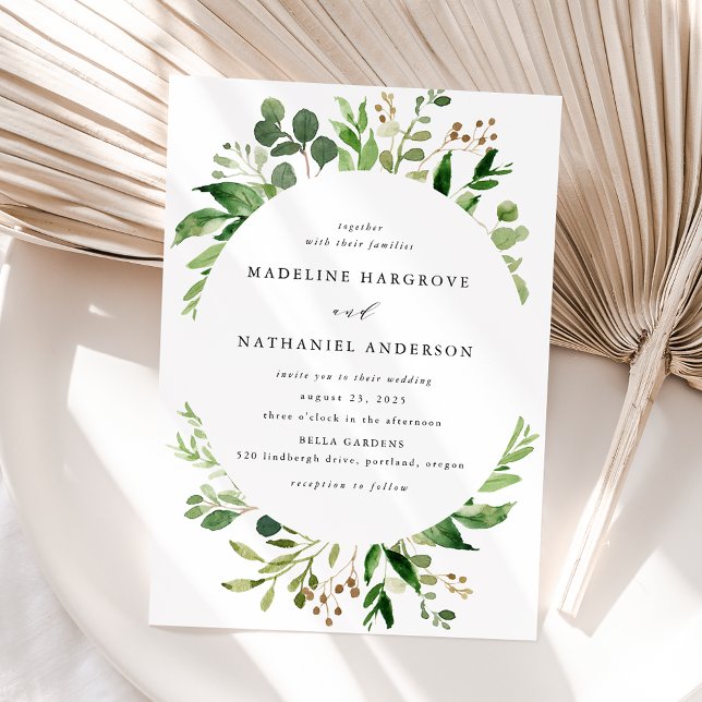 Invitation Aquarelle Mariage de verdure (Créateur téléchargé)