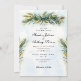 Invitation Aquarelle Mariage de verdure