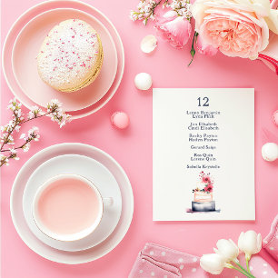 Invitation Aquarelle mariage gâteau Tableau Numéro de siège T