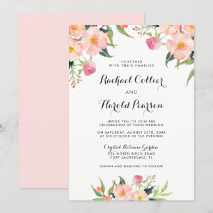 Invitation Aquarelle mariage Jardin botanique Floral
