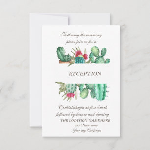 Invitation Aquarelle Mariage Points de Cactus du Désert