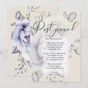 Invitation Aquarelle Mariage reportée Lilac Peony