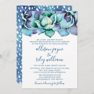 Invitation Aquarelle Mariage Succulent