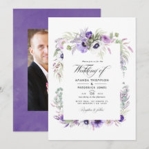 Aquarelle Mariage violet poussiéreuse Photo floral