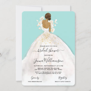 Invitation Aquarelle mariée dans Gown Bridal Shower Invitatio