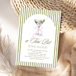 Invitation Aquarelle Martini Tini Bit Fête des mariées engagé
