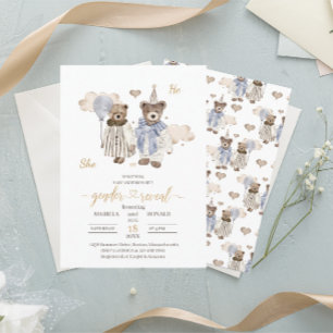 Invitation Aquarelle maternelle garçon ou fille sexe révéler
