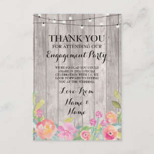 Invitation Aquarelle Merci Fiançailles Fleurs de mariage