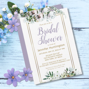 Invitation Aquarelle Midsummer Floral Lavender Fête des marié