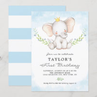 Aquarelle mignonne bébé éléphant garçon premier an