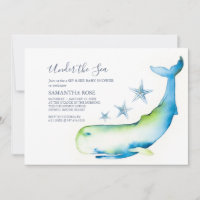 Aquarelle mignonne Bleu baleine Sip et voir Baby s
