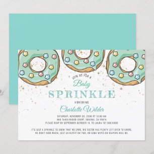 Invitation Aquarelle mignonne Donut Bleu Bébé Garçon Sprinké