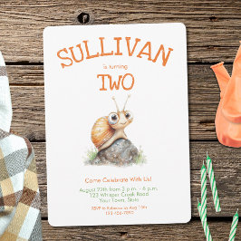 Invitation Aquarelle mignonne Escargot orange N'importe quel 