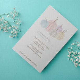 Invitation Aquarelle mignonne Pastel Citrouilles Thanksgiving