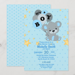 Invitation Aquarelle mignonne Portez ses ballons