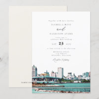 Aquarelle Milwaukee Wisconsin Skyline Mariage