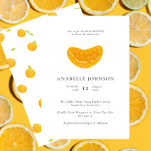 Aquarelle minimaliste Baby shower Boho orange