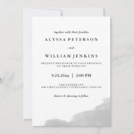 Invitation Aquarelle minimaliste moderne gris