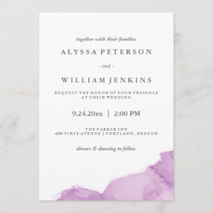 Invitation Aquarelle minimaliste moderne violet