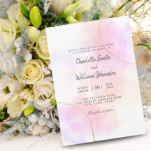 Aquarelle minimaliste rose et or blanc élégant