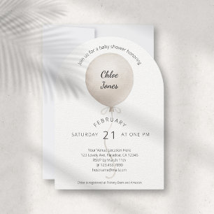 Invitation Aquarelle moderne Baby shower ballotte beige