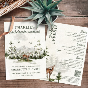 Invitation Aquarelle moderne Bachelorette Week-end Camping