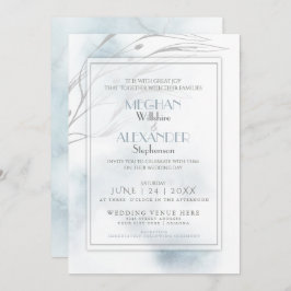 Invitation Aquarelle moderne bleu ardoise