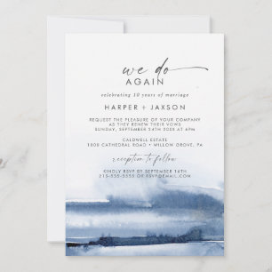 Invitation Aquarelle Moderne   Bleu Nous Refaisons à Nouveau 