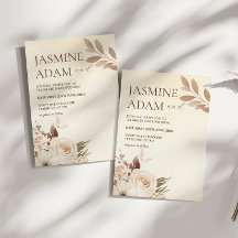 Aquarelle moderne Boho Floral Mariage d'automne
