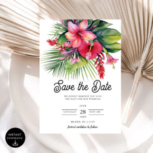 Invitation Aquarelle moderne Botanique tropicale Enregistrer