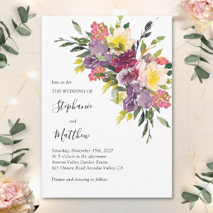 Invitation Aquarelle moderne Chute Mariage floral