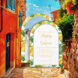 Invitation Aquarelle moderne Citron Jardin mariage jaune