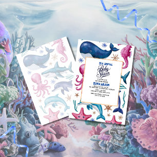 Invitation Aquarelle moderne et élégante baby shower animal m